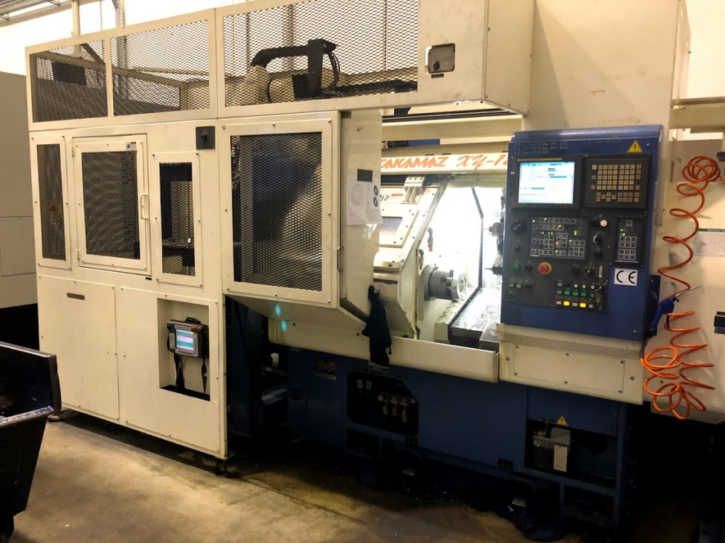 Tornio orizzontale CNC con gantry loader TAKAMAZ XY 120 - Foto integrale macchina 