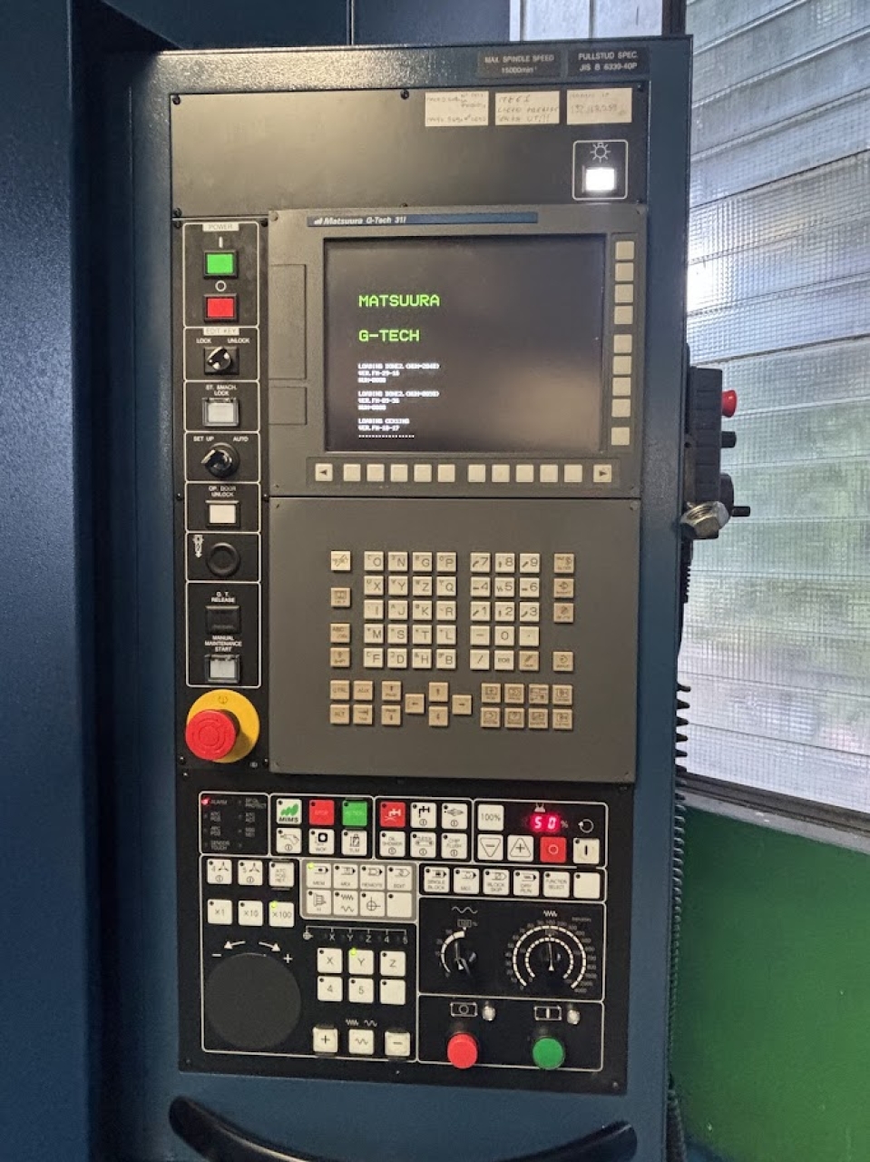 Centro Di Lavoro Verticale Matsuura VX-1000 Foto pannello di controllo 