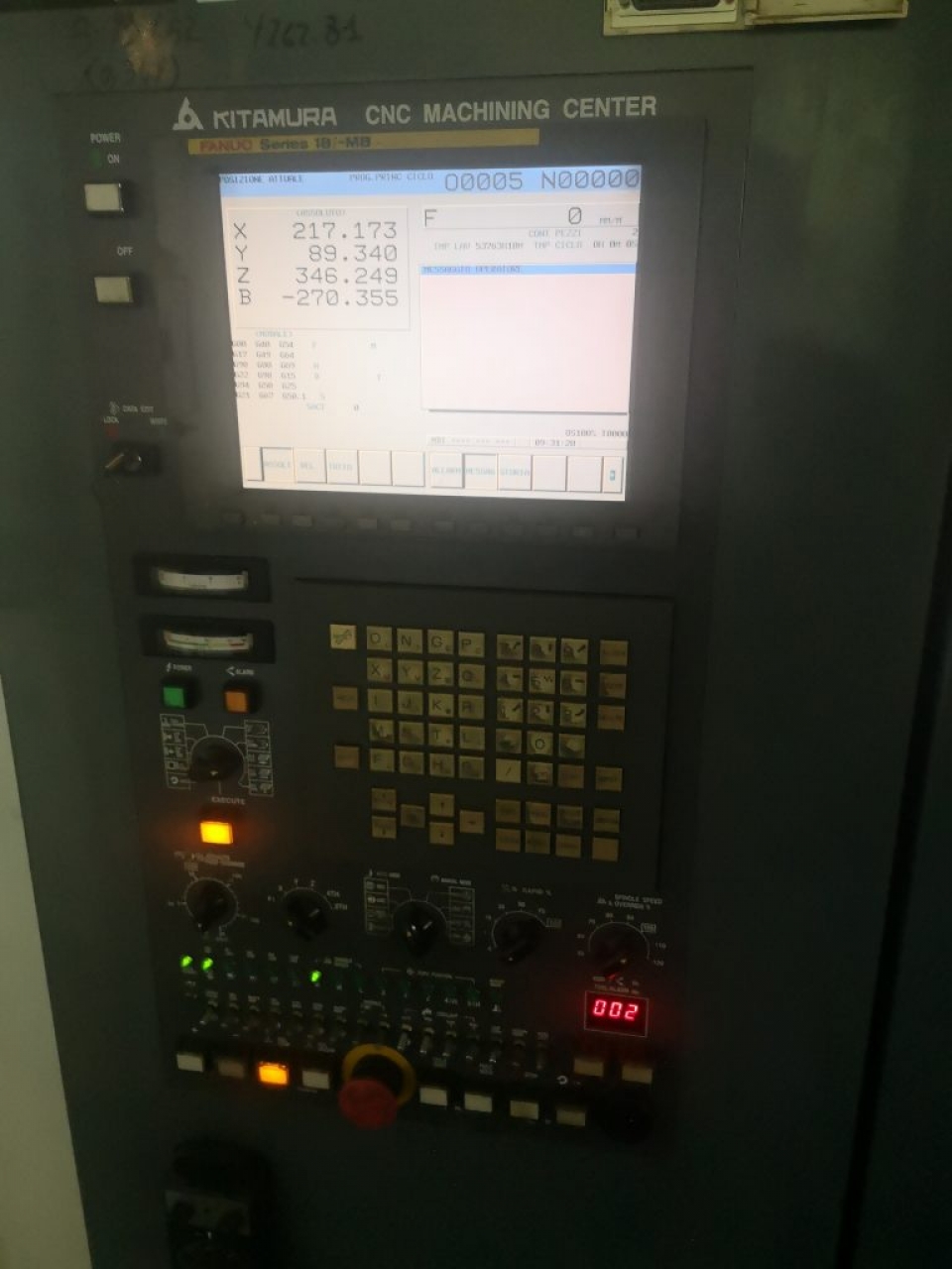 CENTRO ORIZZONTALE KITAMURA MYCENTER HX250iF Foto pannello di controllo 