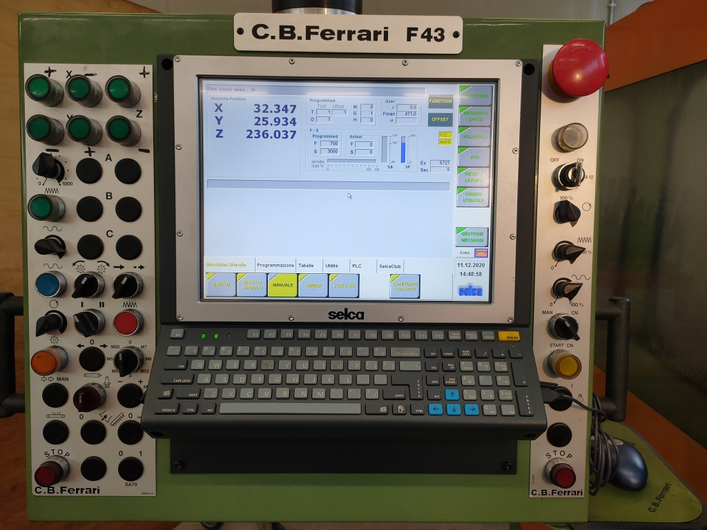 Fresatrice CB Ferrari F43 Foto pannello di controllo 