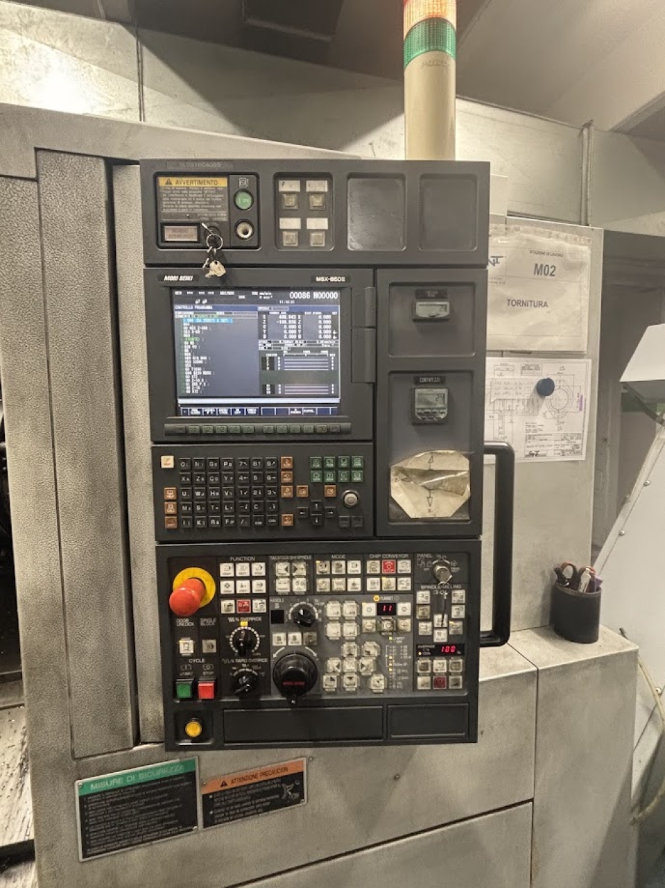 Tornio Mori Seiki NL2500SY/700 Foto pannello di controllo 